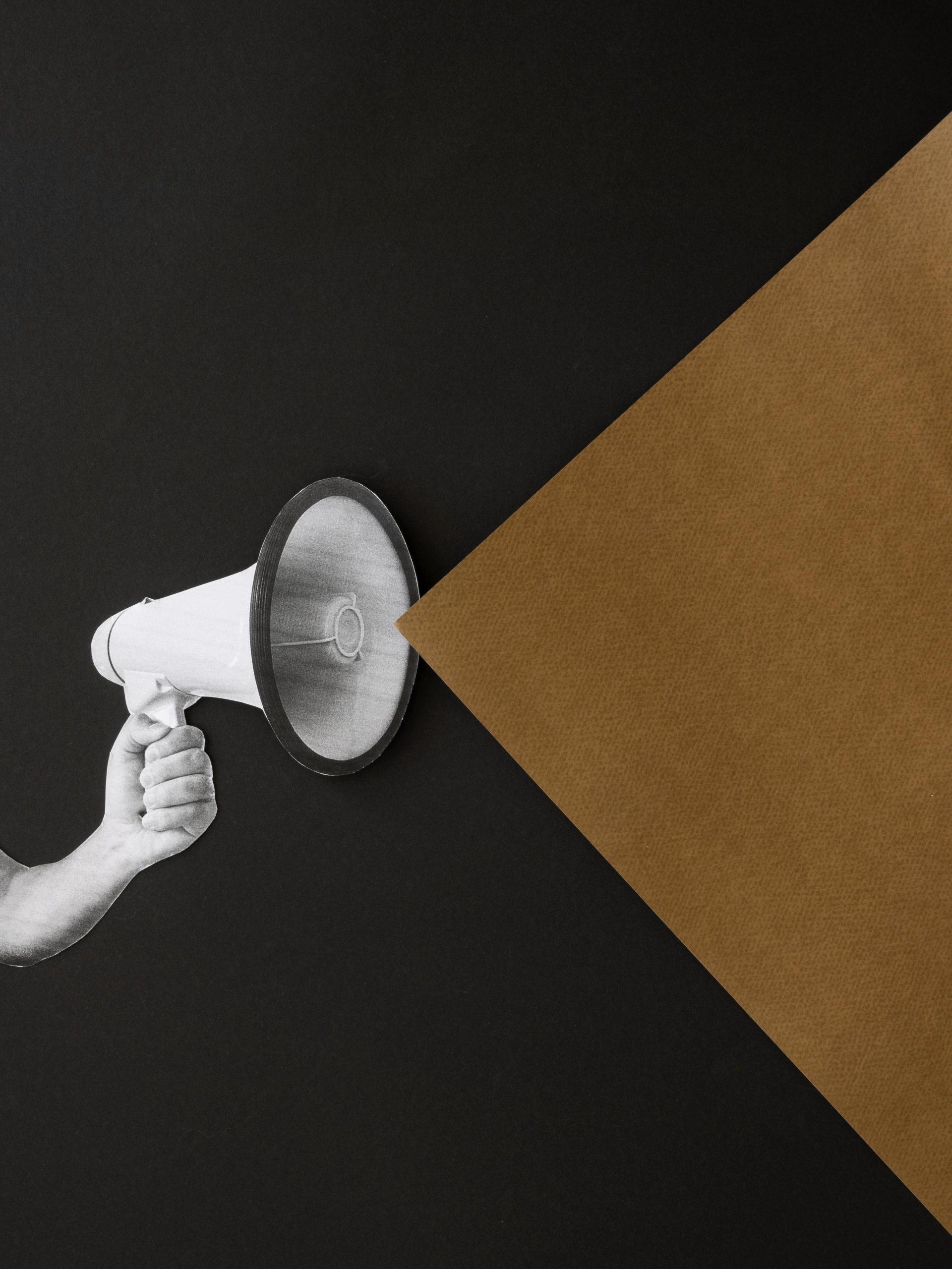 chwarz-goldenes Bild mit Megafon als Symbol für Reichweite – MH-Studio Marketingagentur für Social Media, Content Marketing, digitale Kampagnen und Markenstrategie in Reutlingen, Nürtingen, Esslingen, Metzingen, Tübingen und Stuttgart.